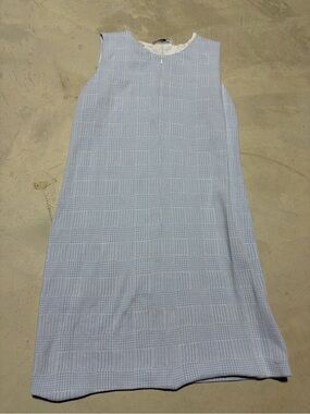 Amina Rubinacci Vito Sleeveless Light Blue Shift Dress 46
